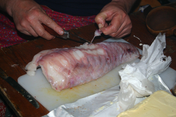 Fisk som renses.