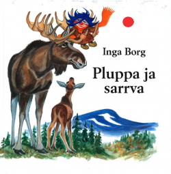Bokomslag ,med bilde av en elgku, kalven og plupp.
